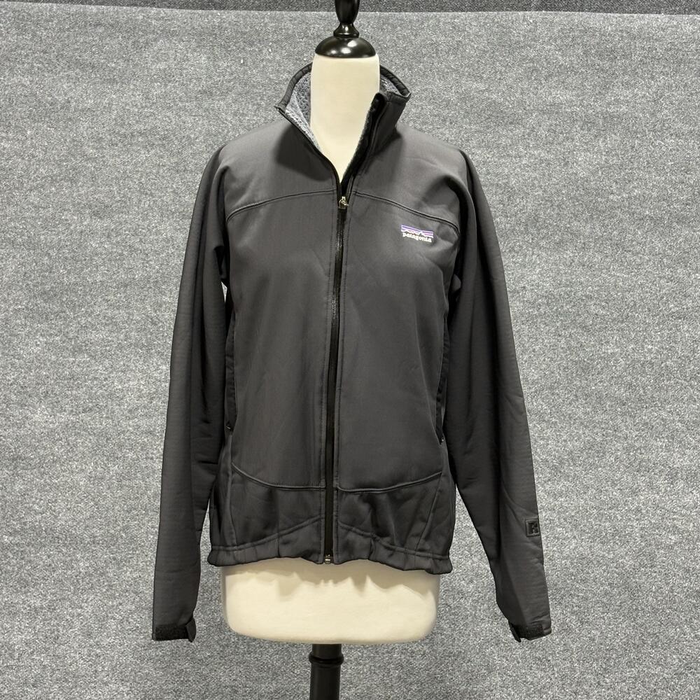 Vintage Patagonia Jacket Mens Medium Gray Fleece Lined Shelled Full Zip USA 90s